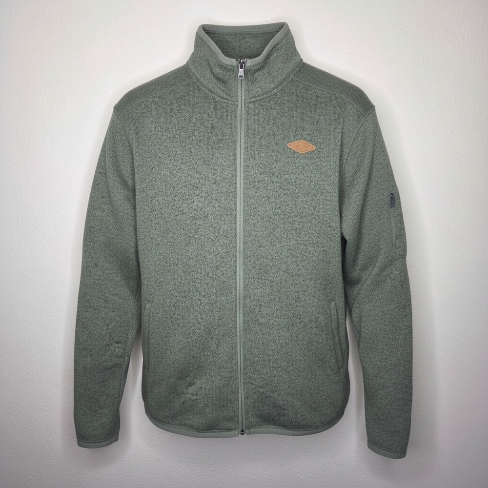 Merrell Mens XXL Green Heathered Full Zip Sweater Fleece Jacket